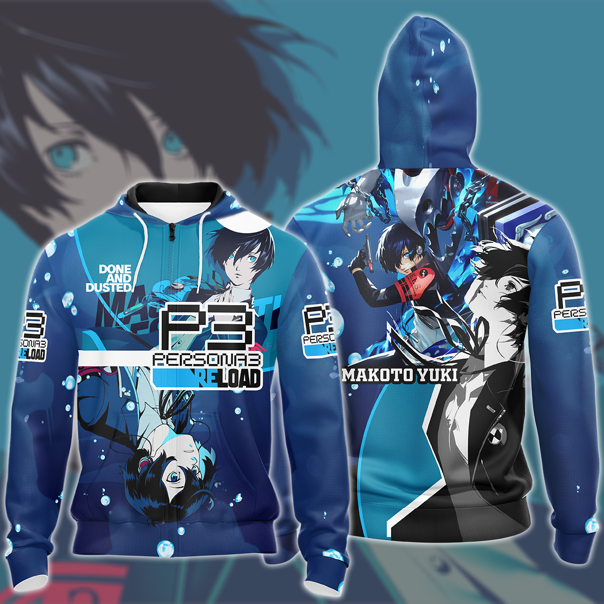 Persona 3 Reload Makoto Yuki Video Game All Over Printed T-shirt Tank Top Zip Hoodie Pullover Hoodie Hawaiian Shirt Beach Shorts Joggers Zip Hoodie S