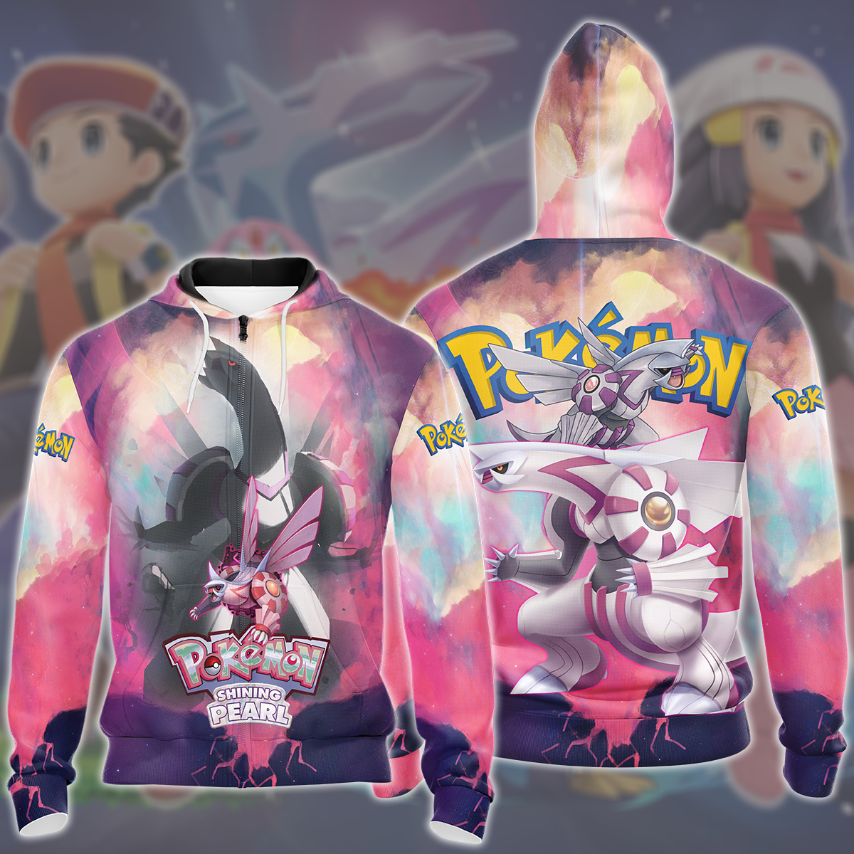Pokemon Shining Pearl Video Game All Over Printed T-shirt Tank Top Zip Hoodie Pullover Hoodie Hawaiian Shirt Beach Shorts Joggers Zip Hoodie S