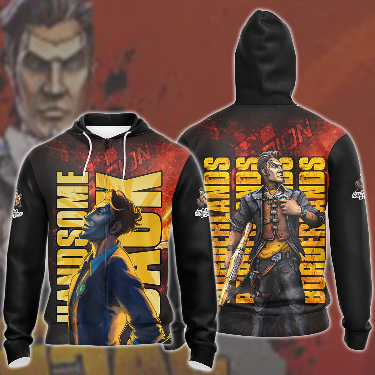 Borderlands Handsome Jack Video Game All Over Printed T-shirt Tank Top Zip Hoodie Pullover Hoodie Hawaiian Shirt Beach Shorts Joggers Zip Hoodie S