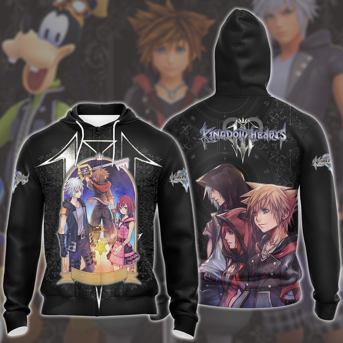 Kingdom Hearts 3 Destiny Island Trio Video Game All Over Printed T-shirt Tank Top Zip Hoodie Pullover Hoodie Hawaiian Shirt Beach Shorts Joggers Zip Hoodie S