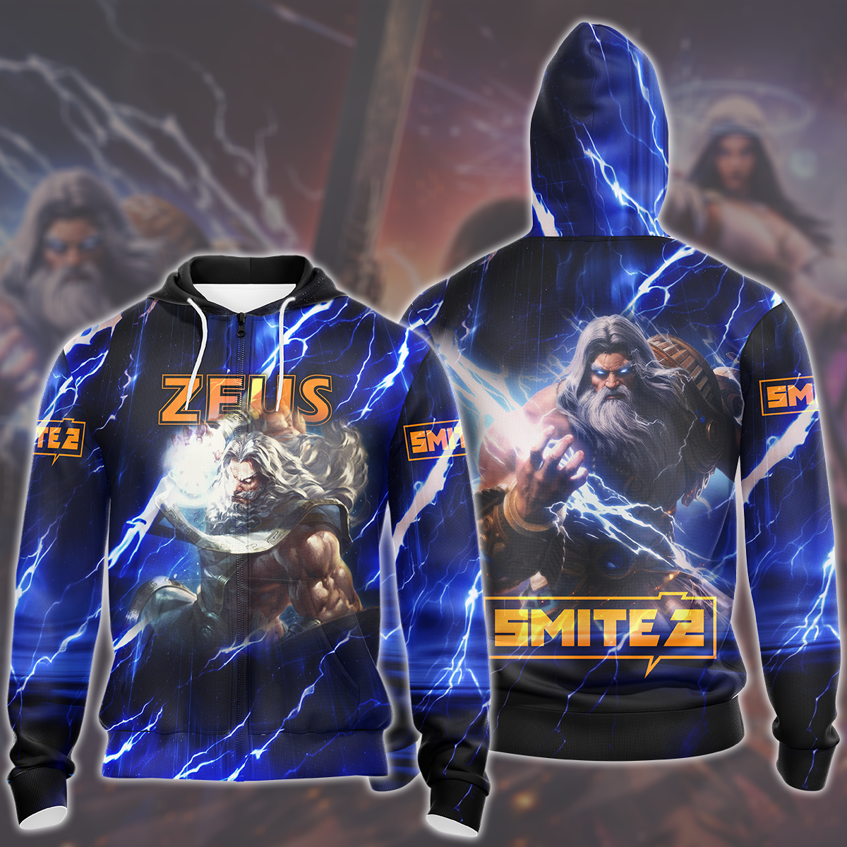Smite 2 Video Game All Over Printed T-shirt Tank Top Zip Hoodie Pullover Hoodie Hawaiian Shirt Beach Shorts Joggers Zip Hoodie S