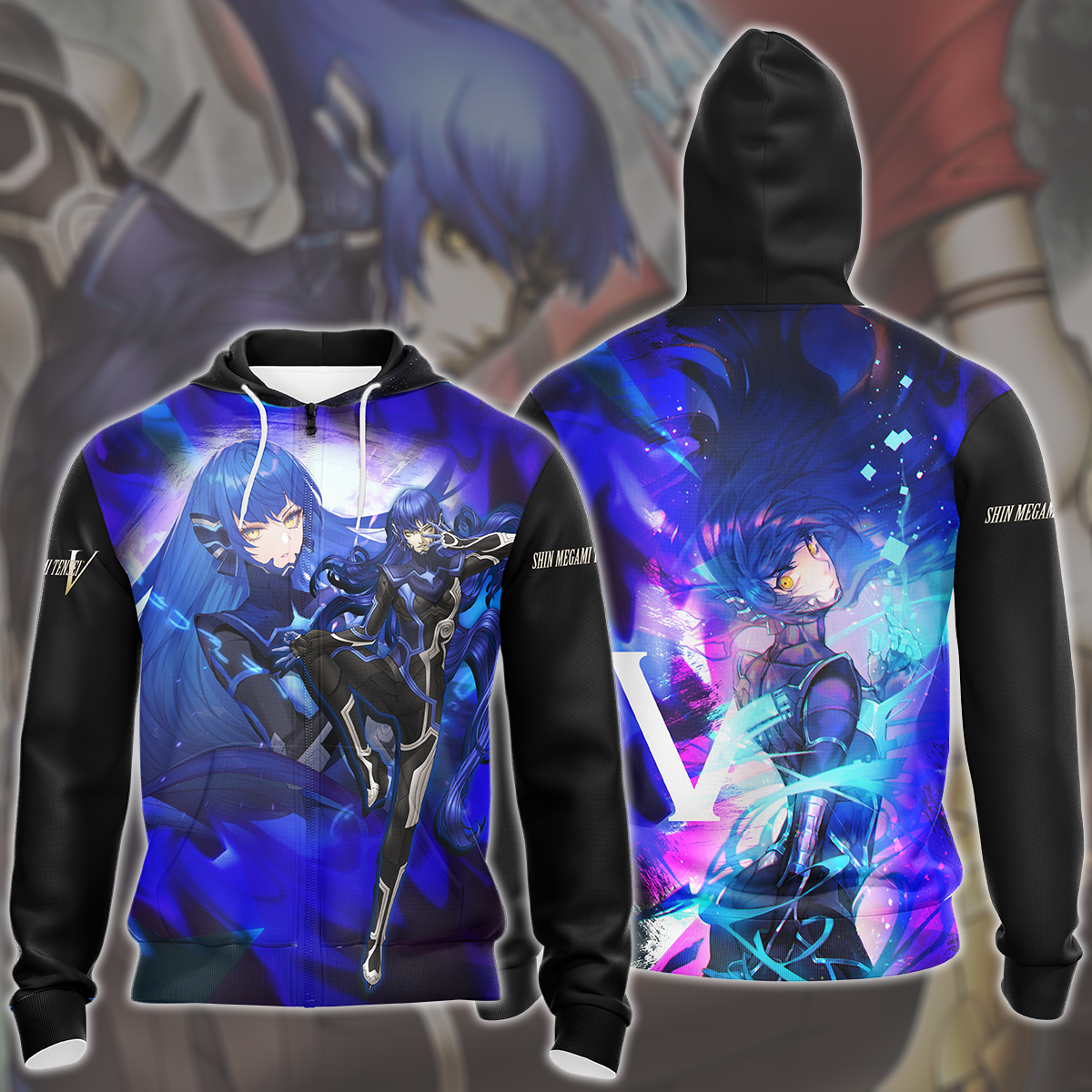 Shin Megami Tensei V Video Game All Over Printed T-shirt Tank Top Zip Hoodie Pullover Hoodie Hawaiian Shirt Beach Shorts Joggers Zip Hoodie S