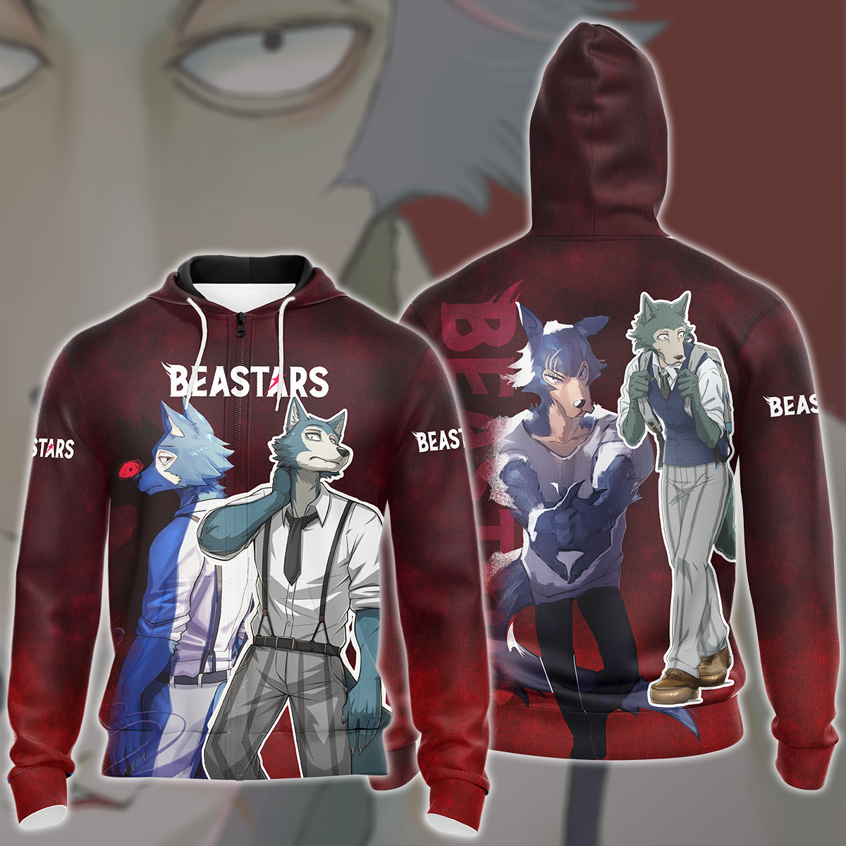 BEASTARS Anime All Over Printed T-shirt Tank Top Zip Hoodie Pullover Hoodie Hawaiian Shirt Beach Shorts Joggers Zip Hoodie S