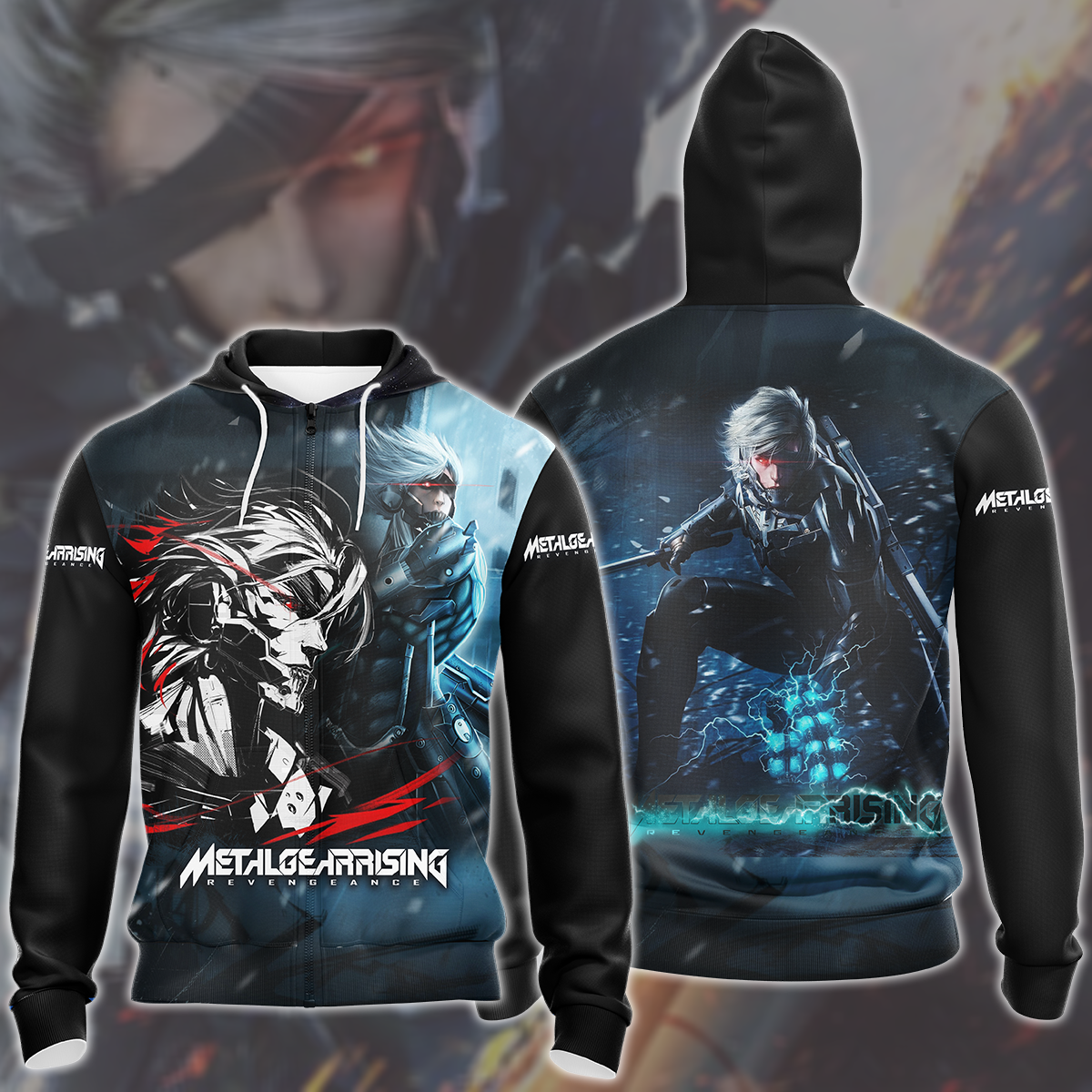 Metal Gear Rising: Revengeance Video Game All Over Printed T-shirt Tank Top Zip Hoodie Pullover Hoodie Hawaiian Shirt Beach Shorts Joggers Zip Hoodie S