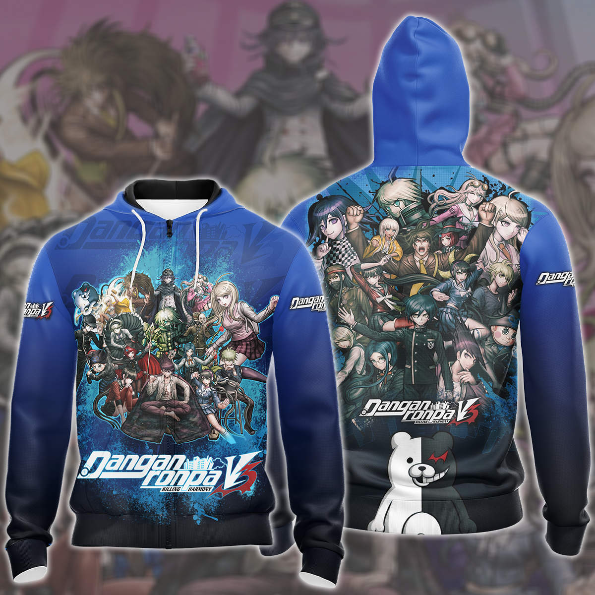 Danganronpa 3 Video Game All Over Printed T-shirt Tank Top Zip Hoodie Pullover Hoodie Hawaiian Shirt Beach Shorts Joggers Zip Hoodie S
