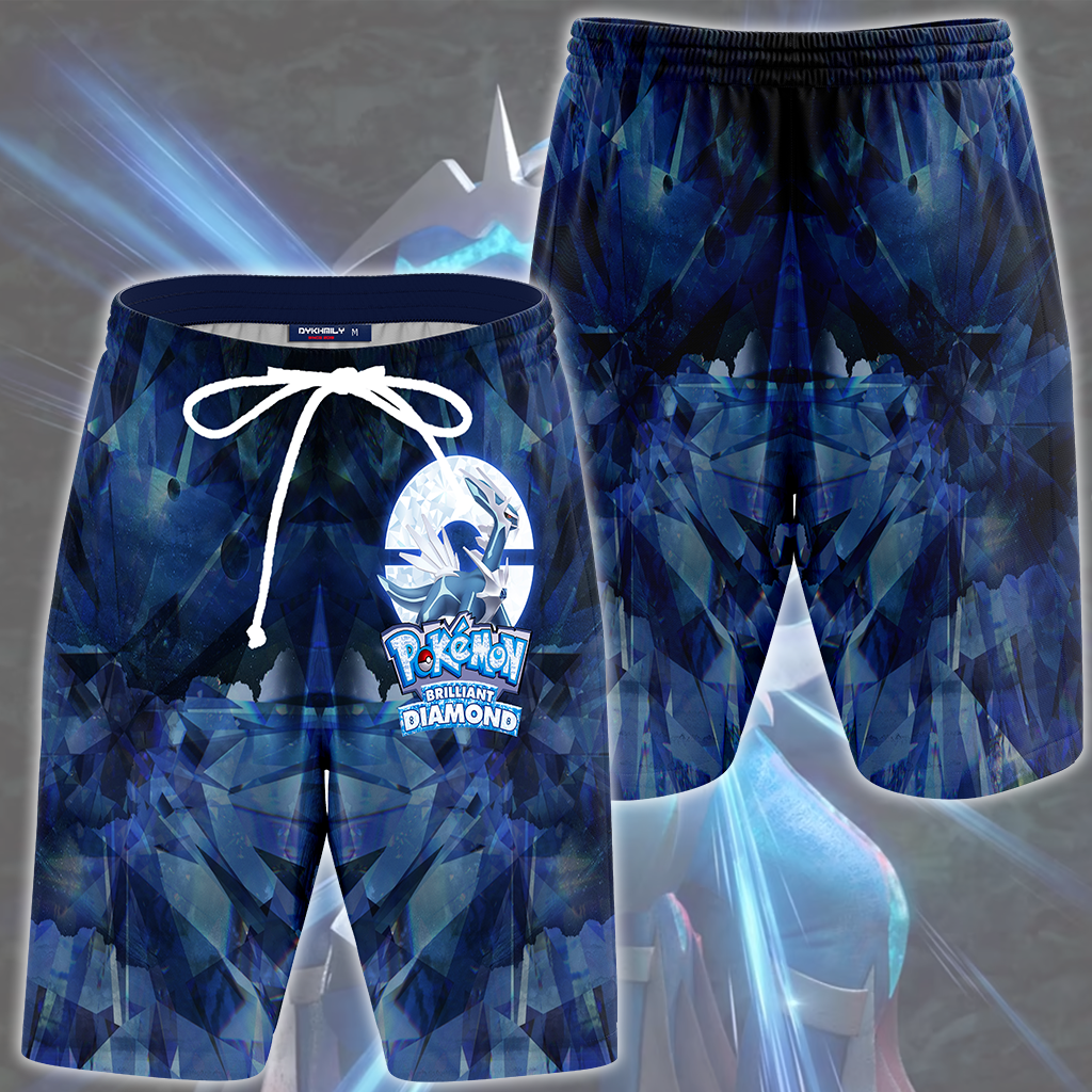 Pokemon Brilliant Diamond Video Game All Over Printed T-shirt Tank Top Zip Hoodie Pullover Hoodie Hawaiian Shirt Beach Shorts Joggers Beach Shorts S