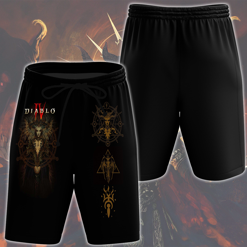 Diablo IV Video Game All Over Printed T-shirt Tank Top Zip Hoodie Pullover Hoodie Hawaiian Shirt Beach Shorts Joggers Beach Shorts S