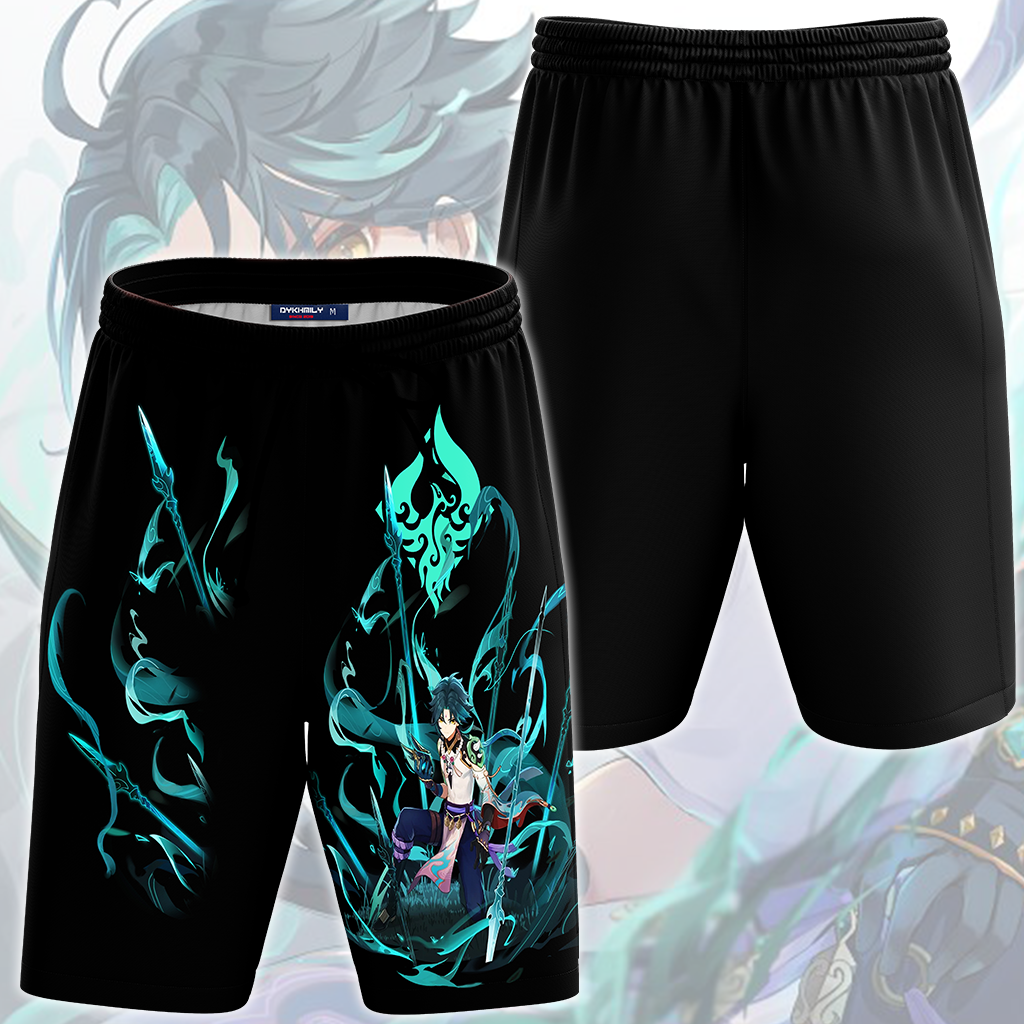 Genshin Impact Xiao Video Game All Over Printed T-shirt Tank Top Zip Hoodie Pullover Hoodie Hawaiian Shirt Beach Shorts Joggers Beach Shorts S