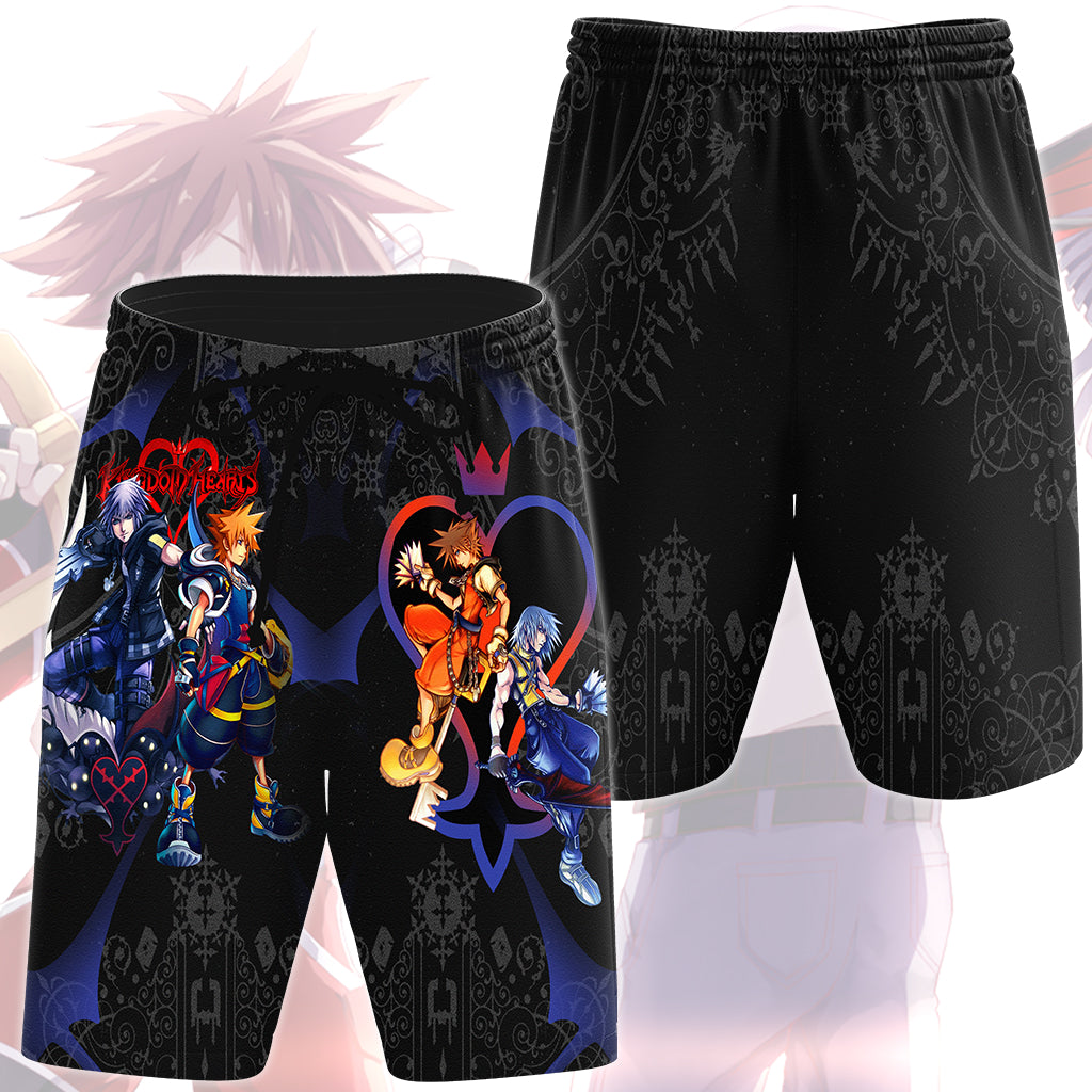 Kingdom Hearts Sora and Riku Video Game All Over Printed T-shirt Tank Top Zip Hoodie Pullover Hoodie Hawaiian Shirt Beach Shorts Joggers Beach Shorts S