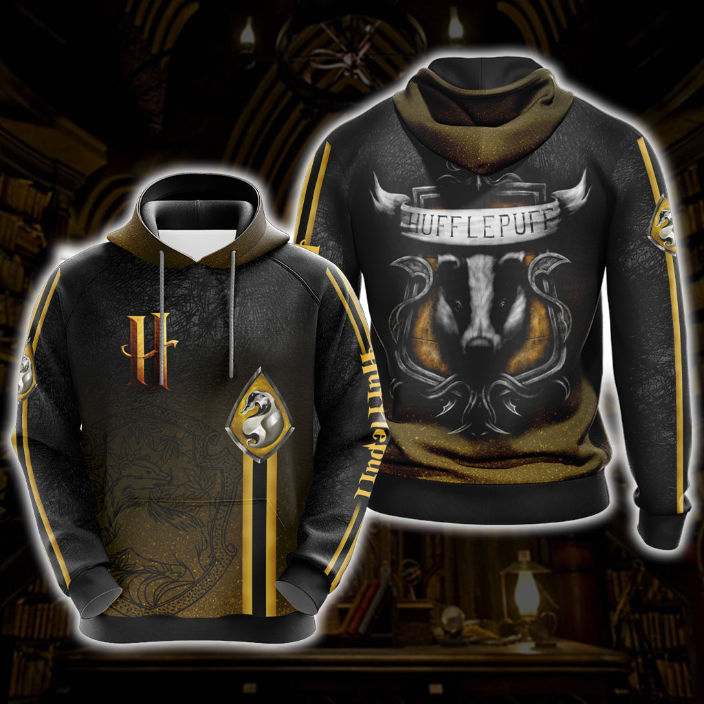 Harry Potter Hogwarts House Gryffindor Slytherin Ravenclaw Hufflepuff T-shirt Zip Hoodie Pullover Hoodie
