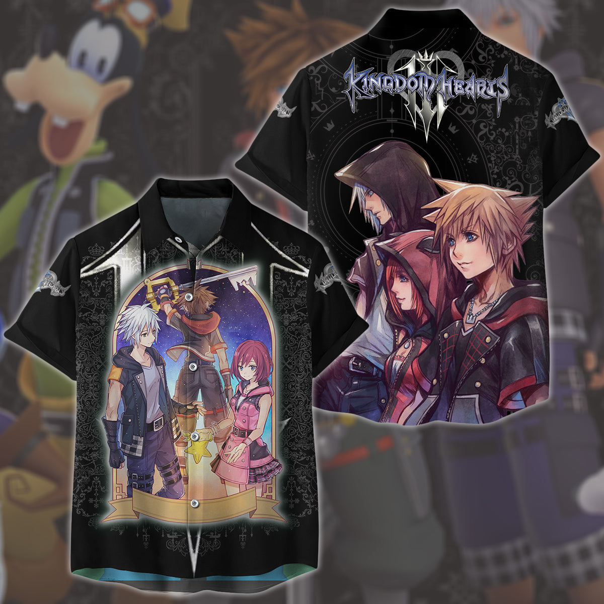 Kingdom Hearts 3 Destiny Island Trio Video Game All Over Printed T-shirt Tank Top Zip Hoodie Pullover Hoodie Hawaiian Shirt Beach Shorts Joggers Hawaiian Shirt S