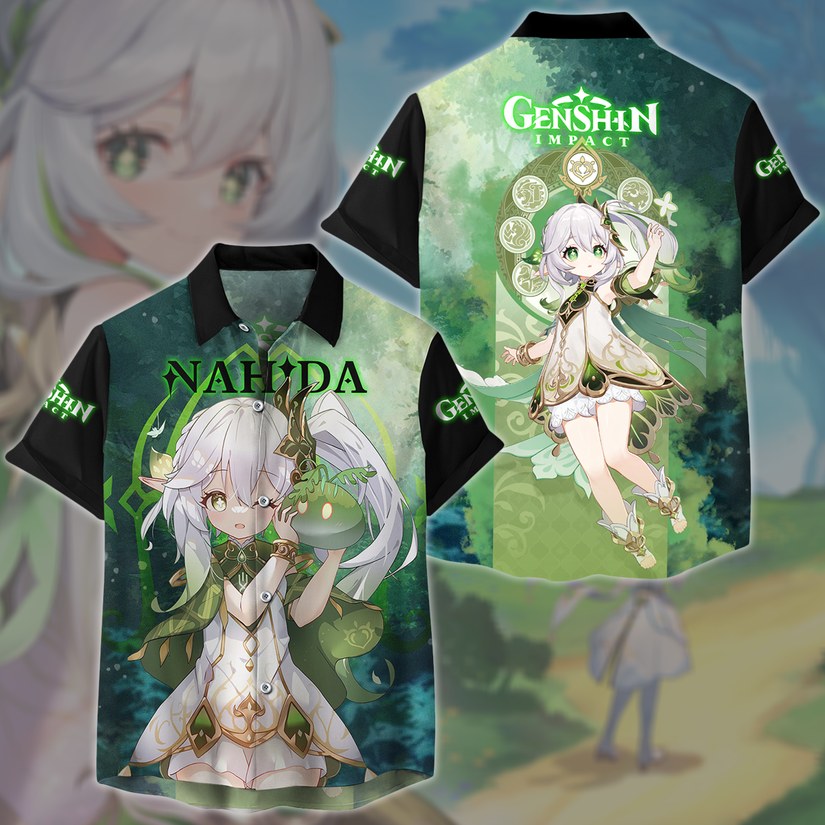 Genshin Impact Nahida Video Game All Over Printed T-shirt Tank Top Zip Hoodie Pullover Hoodie Hawaiian Shirt Beach Shorts Joggers Hawaiian Shirt S