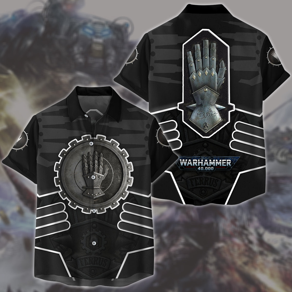 Warhammer 40K Iron Hands Video Game All Over Printed T-shirt Tank Top Zip Hoodie Pullover Hoodie Hawaiian Shirt Beach Shorts Joggers Hawaiian Shirt S