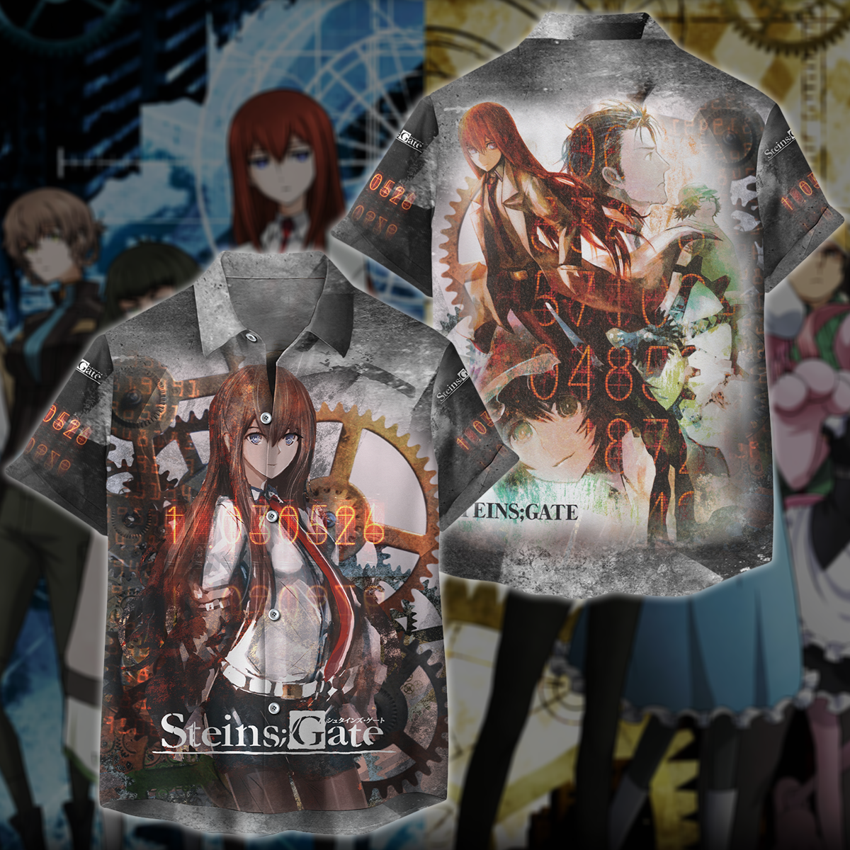 Steins;Gate Anime All-Over T-shirt Hoodie Tank Top Hawaiian Shirt Beach Shorts Joggers Hawaiian Shirt S