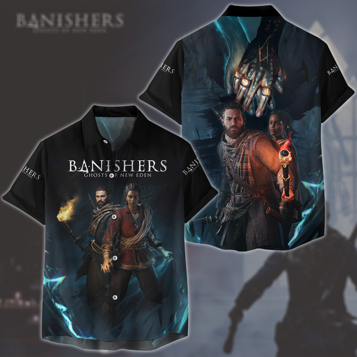 Banishers: Ghosts of New Eden Video Game All Over Printed T-shirt Tank Top Zip Hoodie Pullover Hoodie Hawaiian Shirt Beach Shorts Joggers Hawaiian Shirt S