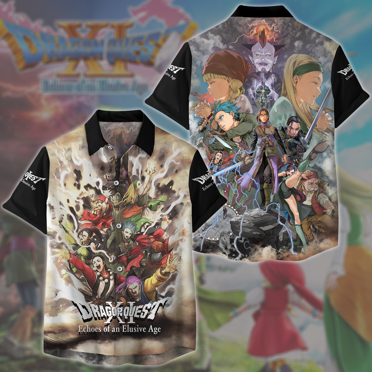 Dragon Quest XI: Echoes of an Elusive Age Video Game All Over Printed T-shirt Tank Top Zip Hoodie Pullover Hoodie Hawaiian Shirt Beach Shorts Joggers Hawaiian Shirt S