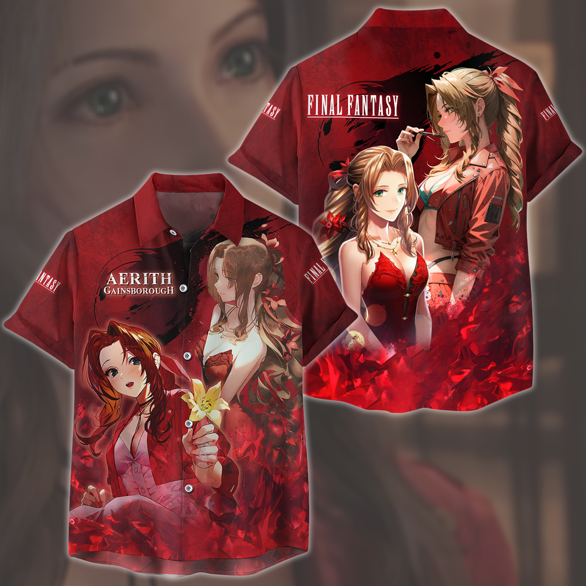 Final Fantasy VII Rebirth Aerith Gainsborough Video Game All Over Printed T-shirt Tank Top Zip Hoodie Pullover Hoodie Hawaiian Shirt Beach Shorts Joggers Hawaiian Shirt S