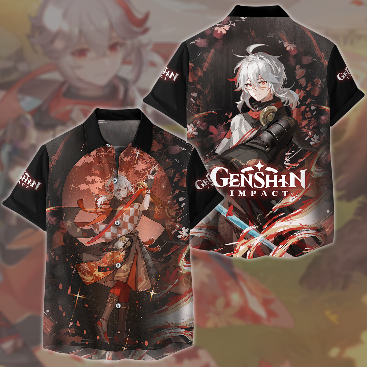 Genshin Impact Kaedehara Kazuha Video Game All Over Printed T-shirt Tank Top Zip Hoodie Pullover Hoodie Hawaiian Shirt Beach Shorts Joggers Hawaiian Shirt S