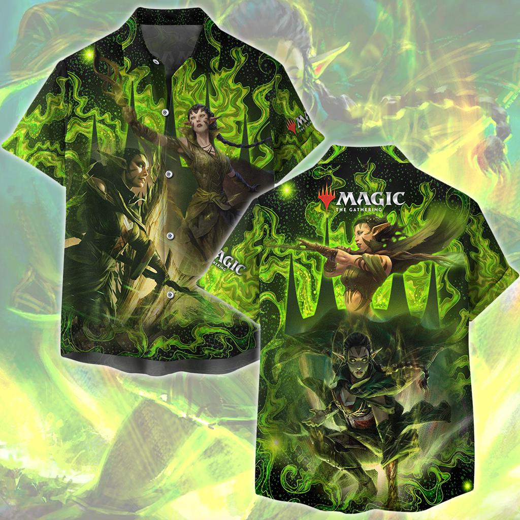 Magic: The Gathering Nissa Revane Video Game All Over Printed T-shirt Tank Top Zip Hoodie Pullover Hoodie Hawaiian Shirt Beach Shorts Joggers Hawaiian Shirt S