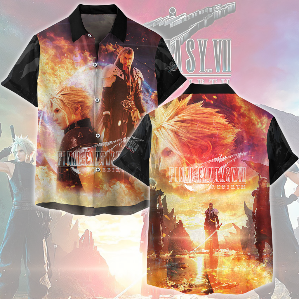 Final Fantasy VII Rebirth Video Game All Over Printed T-shirt Tank Top Zip Hoodie Pullover Hoodie Hawaiian Shirt Beach Shorts Joggers Hawaiian Shirt S