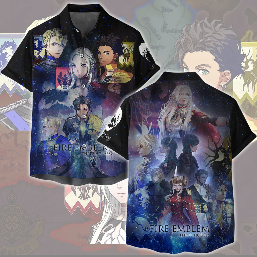 Fire Emblem Three Houses Video Game All Over Printed T-shirt Tank Top Zip Hoodie Pullover Hoodie Hawaiian Shirt Beach Shorts Joggers Hawaiian Shirt S