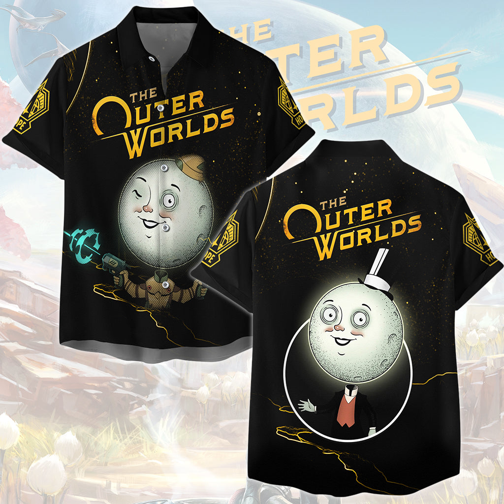 The Outer Worlds Video Game All Over Printed T-shirt Tank Top Zip Hoodie Pullover Hoodie Hawaiian Shirt Beach Shorts Joggers Hawaiian Shirt S