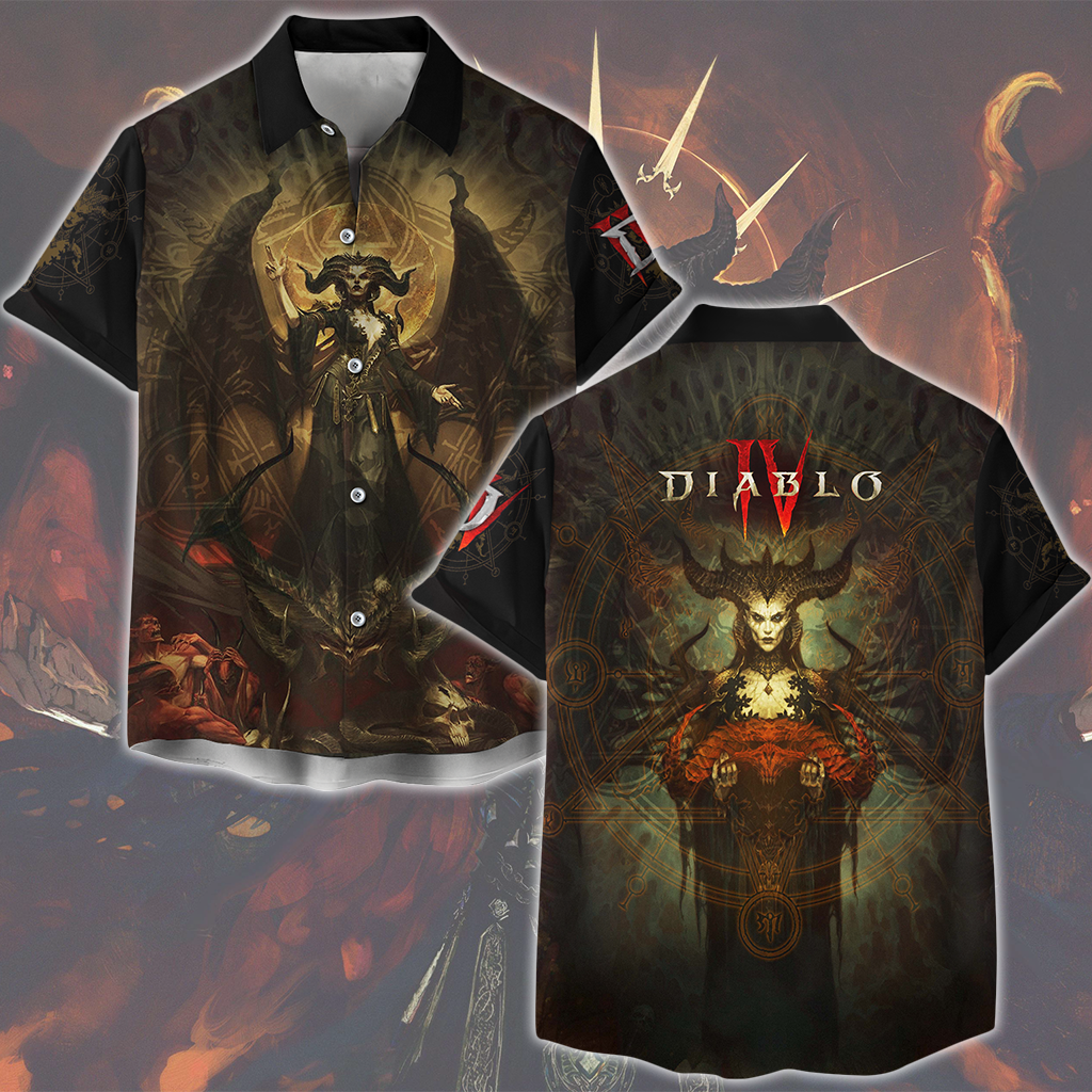 Diablo IV Video Game All Over Printed T-shirt Tank Top Zip Hoodie Pullover Hoodie Hawaiian Shirt Beach Shorts Joggers Hawaiian Shirt S