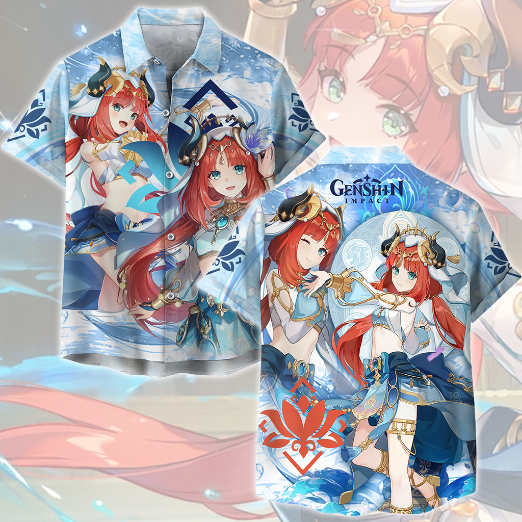 Genshin Impact Nilou Video Game All Over Printed T-shirt Tank Top Zip Hoodie Pullover Hoodie Hawaiian Shirt Beach Shorts Joggers Hawaiian Shirt S