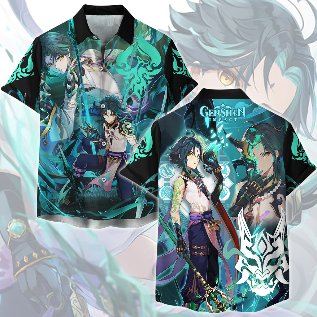 Genshin Impact Xiao Video Game All Over Printed T-shirt Tank Top Zip Hoodie Pullover Hoodie Hawaiian Shirt Beach Shorts Joggers Hawaiian Shirt S