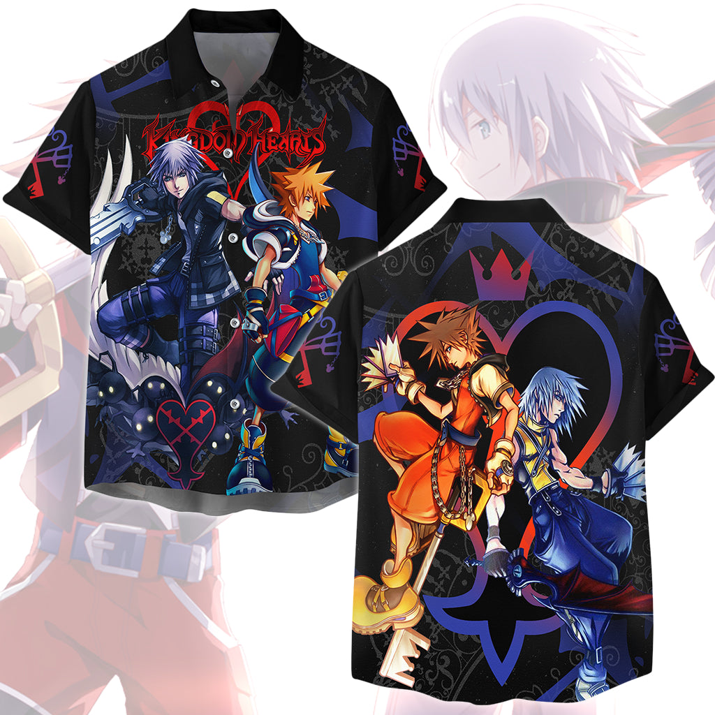 Kingdom Hearts Sora and Riku Video Game All Over Printed T-shirt Tank Top Zip Hoodie Pullover Hoodie Hawaiian Shirt Beach Shorts Joggers Hawaiian Shirt S