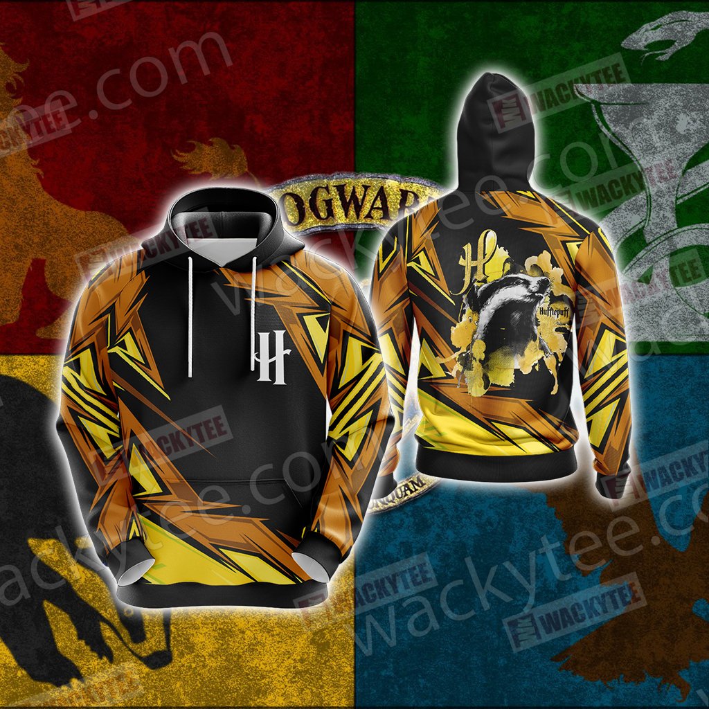 Harry Potter - Hufflepuff House Wacky Style Unisex 3D T-shirt Zip Hoodie 5XL