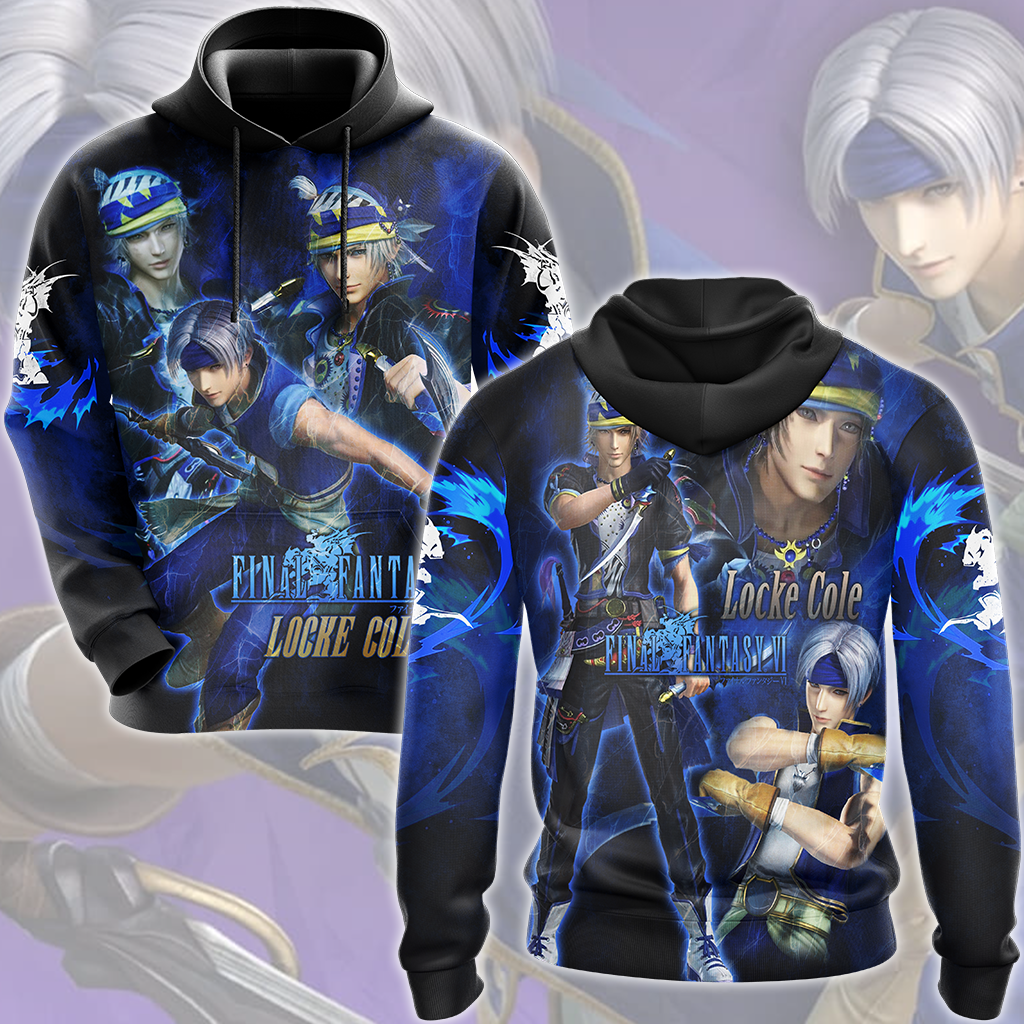 Final Fantasy VI Locke Cole Video Game All Over Printed T-shirt Tank Top Zip Hoodie Pullover Hoodie Hawaiian Shirt Beach Shorts Joggers Hoodie S