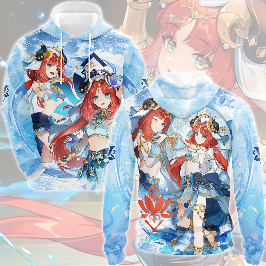 Genshin Impact Nilou Video Game All Over Printed T-shirt Tank Top Zip Hoodie Pullover Hoodie Hawaiian Shirt Beach Shorts Joggers Hoodie S