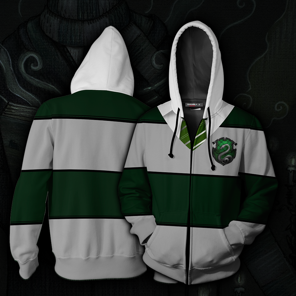 Striped Slytherin Harry Potter New Unisex 3D T-shirt Zip Hoodie S