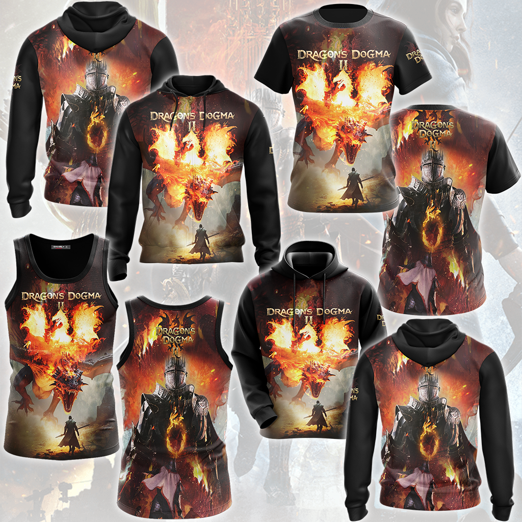 Dragon’s Dogma II Video Game All Over Printed T-shirt Tank Top Zip Hoodie Pullover Hoodie Hawaiian Shirt Beach Shorts Joggers