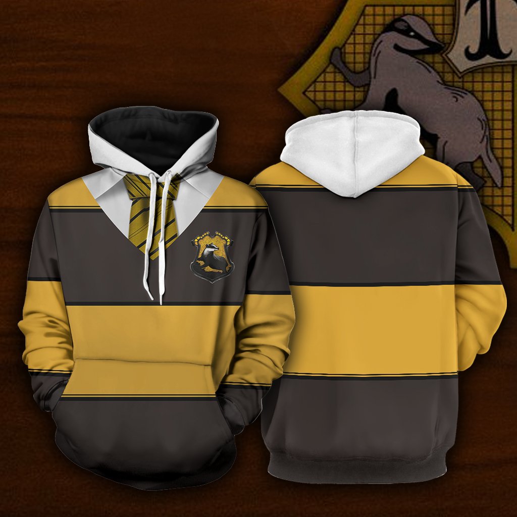 Striped Hufflepuff Harry Potter New Unisex 3D T-shirt Hoodie S