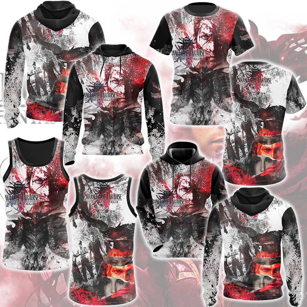 Stranger of Paradise: Final Fantasy Origin Video Game All Over Printed T-shirt Tank Top Zip Hoodie Pullover Hoodie Hawaiian Shirt Beach Shorts Joggers