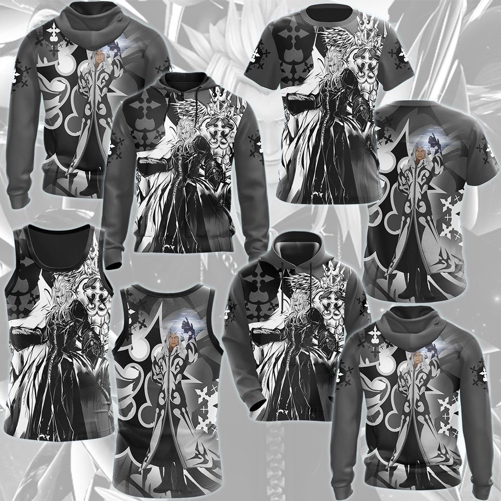 Kingdom Hearts Xemnas Video Game All Over Printed T-shirt Tank Top Zip Hoodie Pullover Hoodie Hawaiian Shirt Beach Shorts Joggers