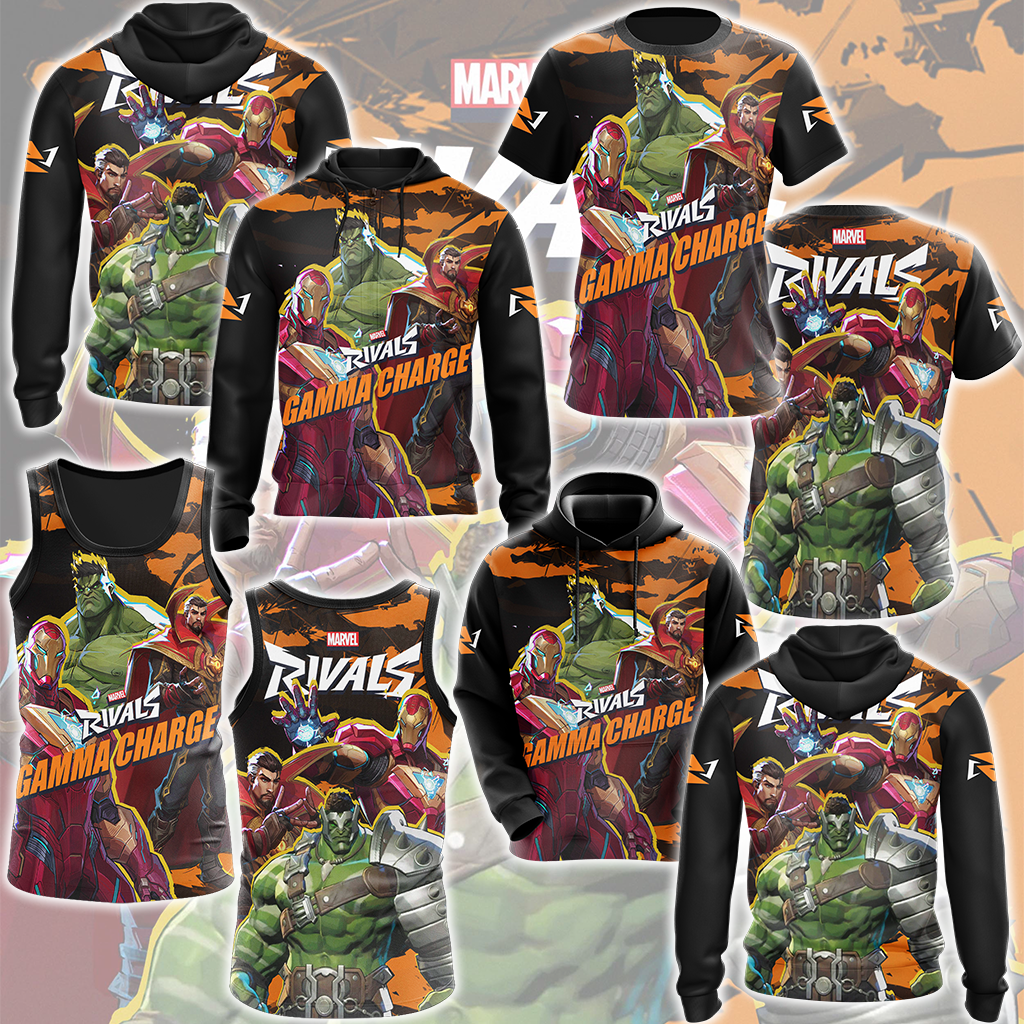 Marvel Rivals - Gamma Charge Video Game All Over Printed T-shirt Tank Top Zip Hoodie Pullover Hoodie Hawaiian Shirt Beach Shorts Joggers
