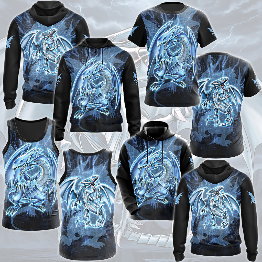 Yu-gi-oh! Blue-Eyes White Dragon Video Game All Over Printed T-shirt Tank Top Zip Hoodie Pullover Hoodie Hawaiian Shirt Beach Shorts Joggers