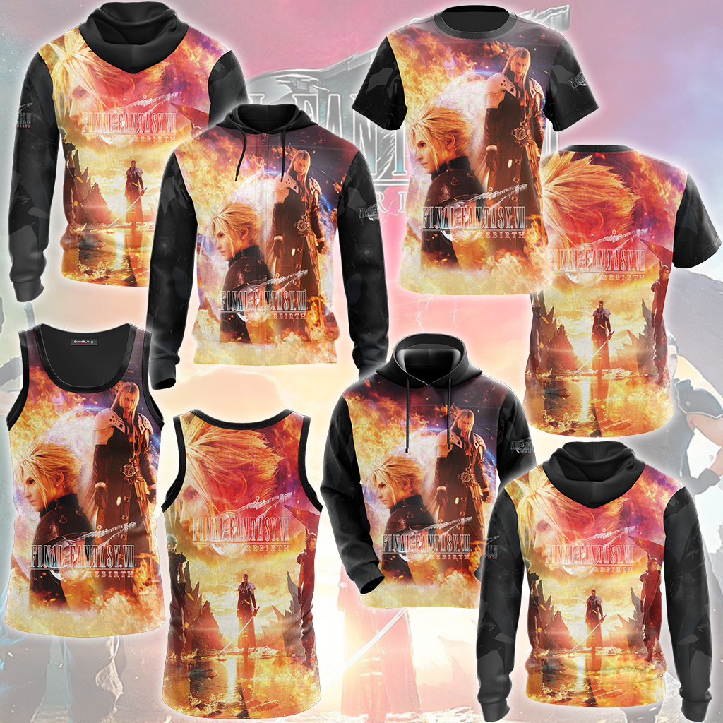 Final Fantasy VII Rebirth Video Game All Over Printed T-shirt Tank Top Zip Hoodie Pullover Hoodie Hawaiian Shirt Beach Shorts Joggers
