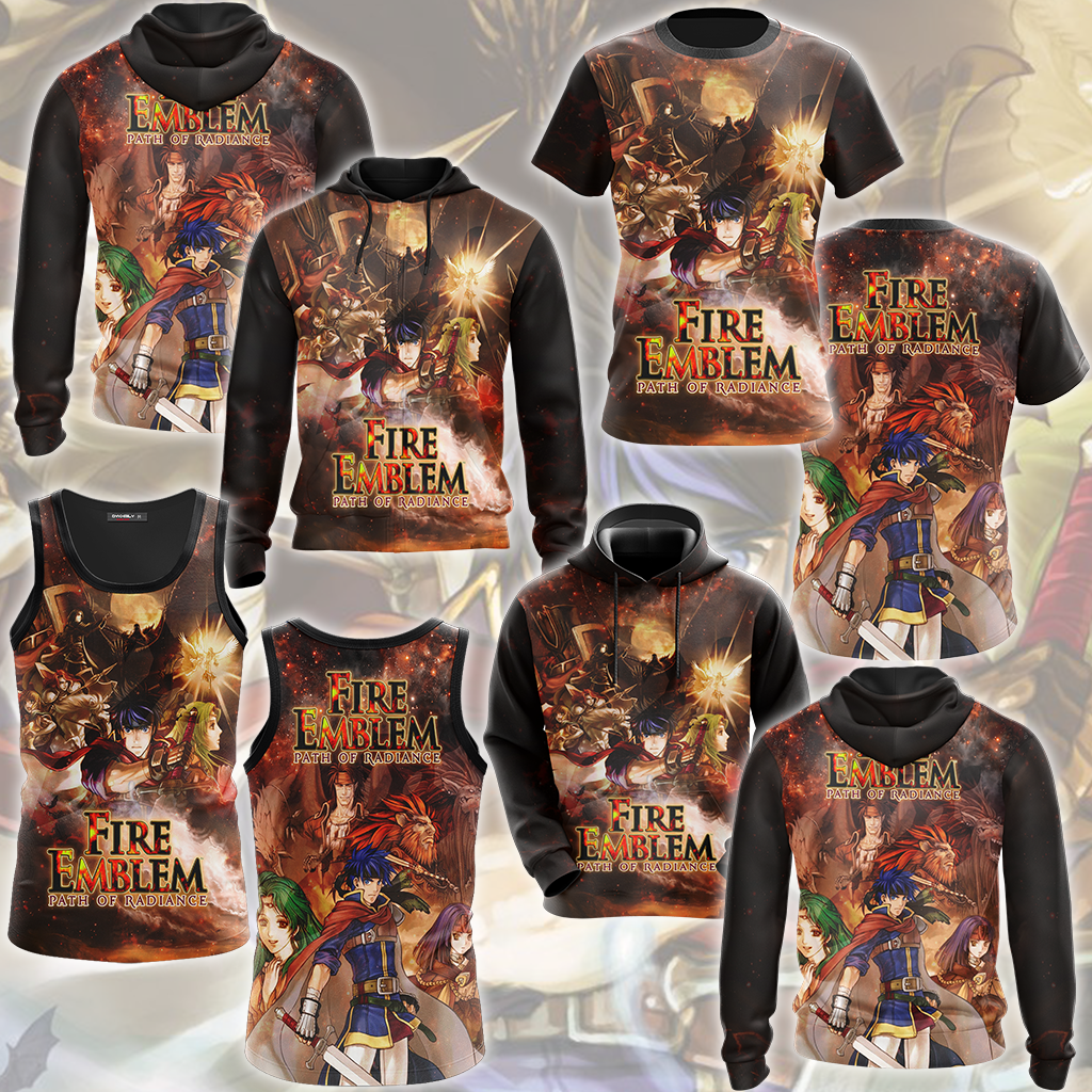 Fire Emblem Path of Radiance Video Game All Over Printed T-shirt Tank Top Zip Hoodie Pullover Hoodie Hawaiian Shirt Beach Shorts Joggers