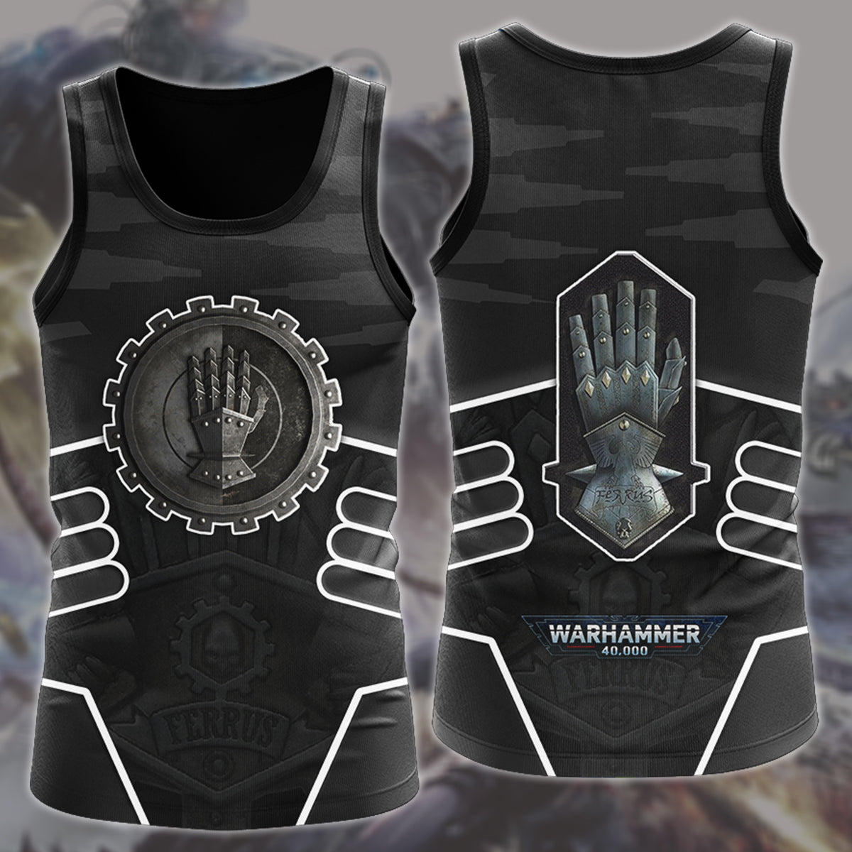 Warhammer 40K Iron Hands Video Game All Over Printed T-shirt Tank Top Zip Hoodie Pullover Hoodie Hawaiian Shirt Beach Shorts Joggers Tank Top S
