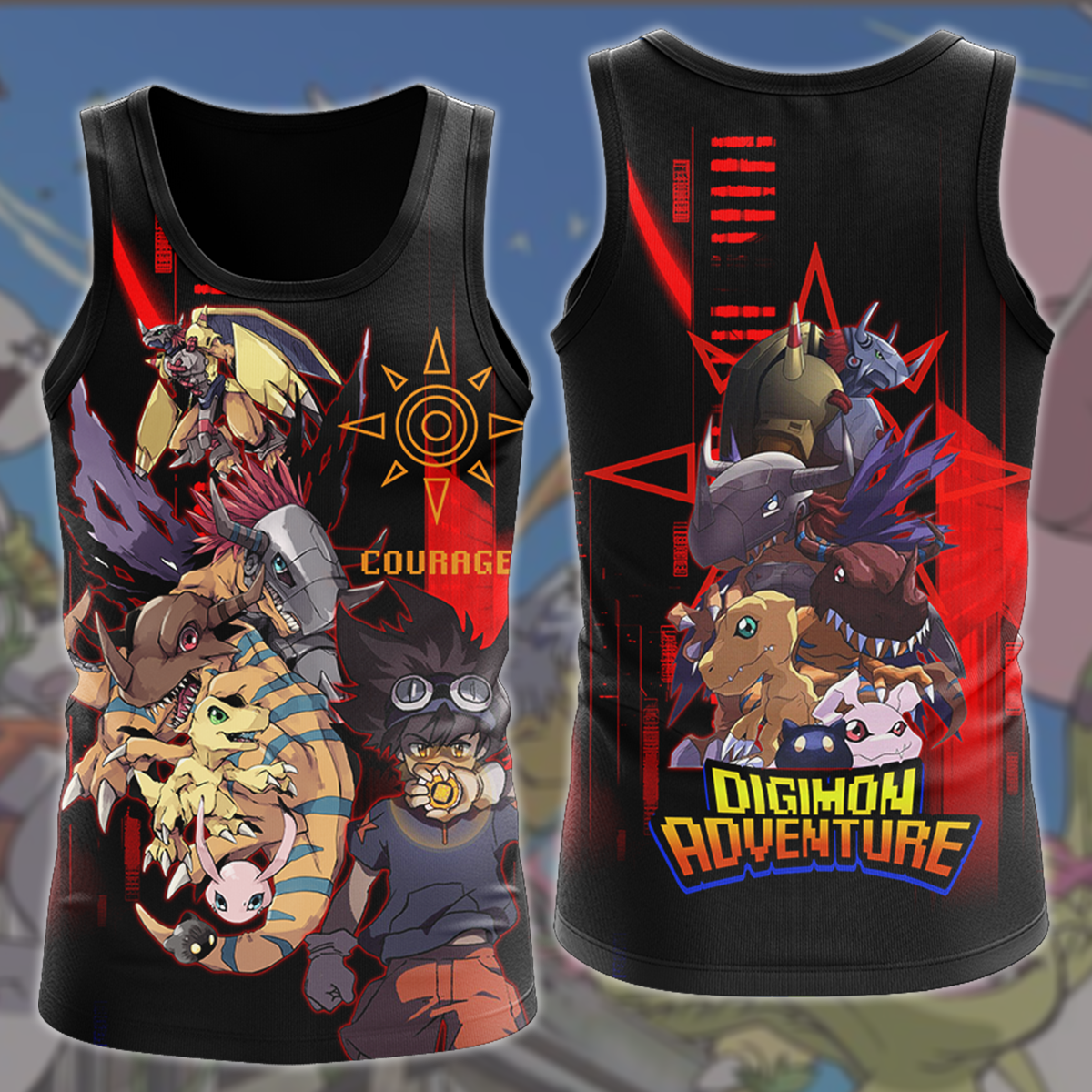Digimon Video Game All Over Printed T-shirt Tank Top Zip Hoodie Pullover Hoodie Hawaiian Shirt Beach Shorts Joggers Tank Top S
