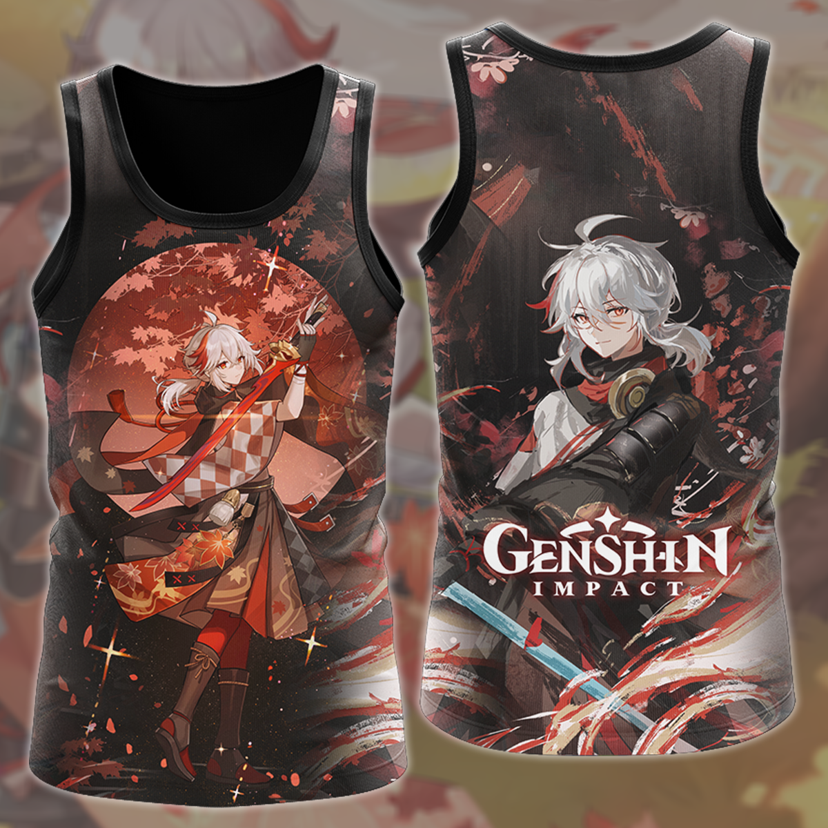 Genshin Impact Kaedehara Kazuha Video Game All Over Printed T-shirt Tank Top Zip Hoodie Pullover Hoodie Hawaiian Shirt Beach Shorts Joggers Tank Top S