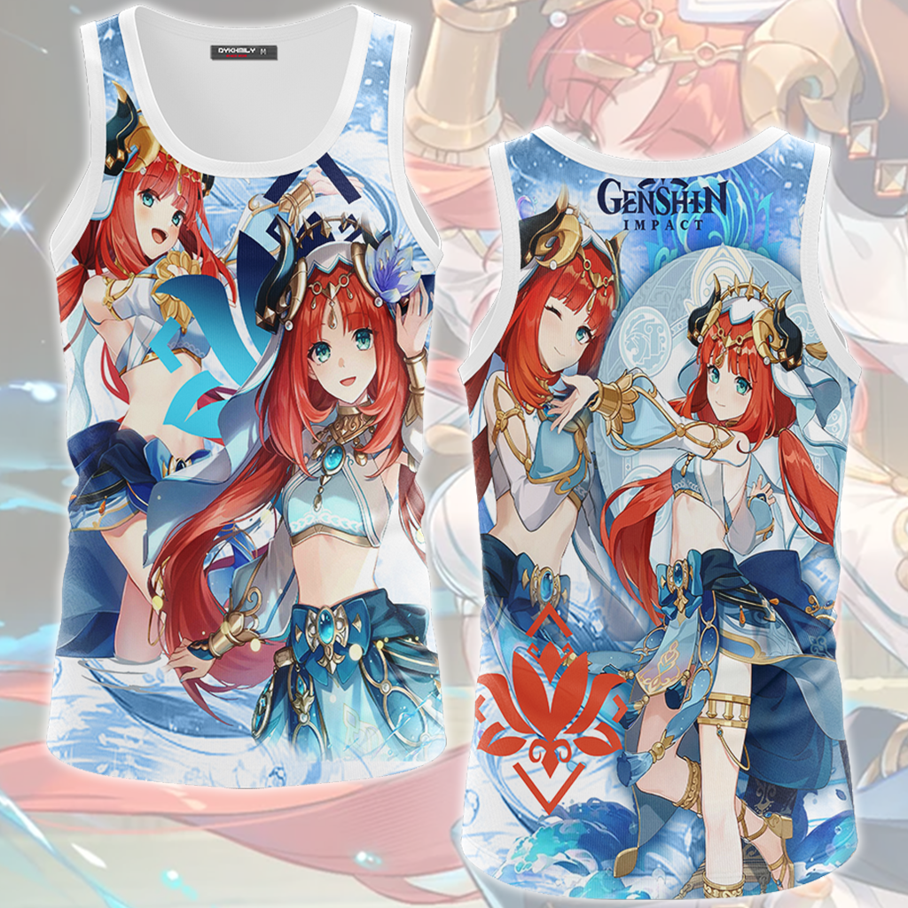 Genshin Impact Nilou Video Game All Over Printed T-shirt Tank Top Zip Hoodie Pullover Hoodie Hawaiian Shirt Beach Shorts Joggers Tank Top S