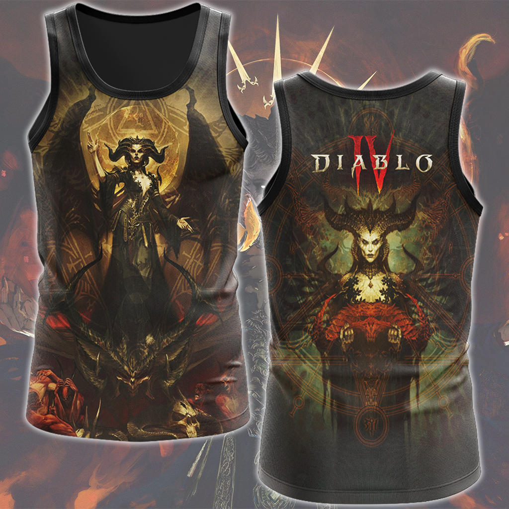 Diablo IV Video Game All Over Printed T-shirt Tank Top Zip Hoodie Pullover Hoodie Hawaiian Shirt Beach Shorts Joggers Tank Top S