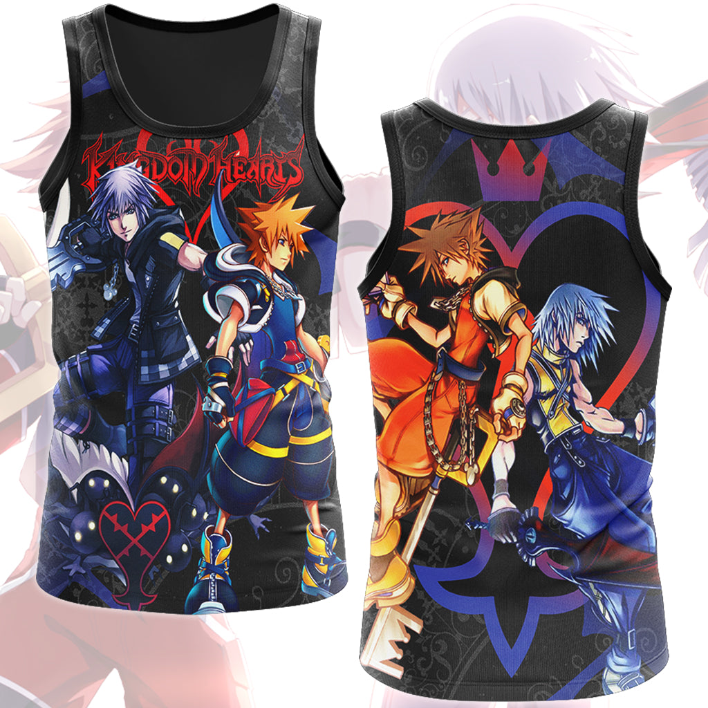 Kingdom Hearts Sora and Riku Video Game All Over Printed T-shirt Tank Top Zip Hoodie Pullover Hoodie Hawaiian Shirt Beach Shorts Joggers Tank Top S