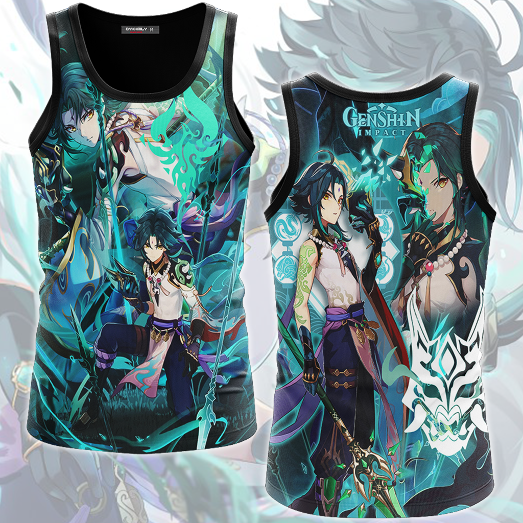Genshin Impact Xiao Video Game All Over Printed T-shirt Tank Top Zip Hoodie Pullover Hoodie Hawaiian Shirt Beach Shorts Joggers Tank Top S