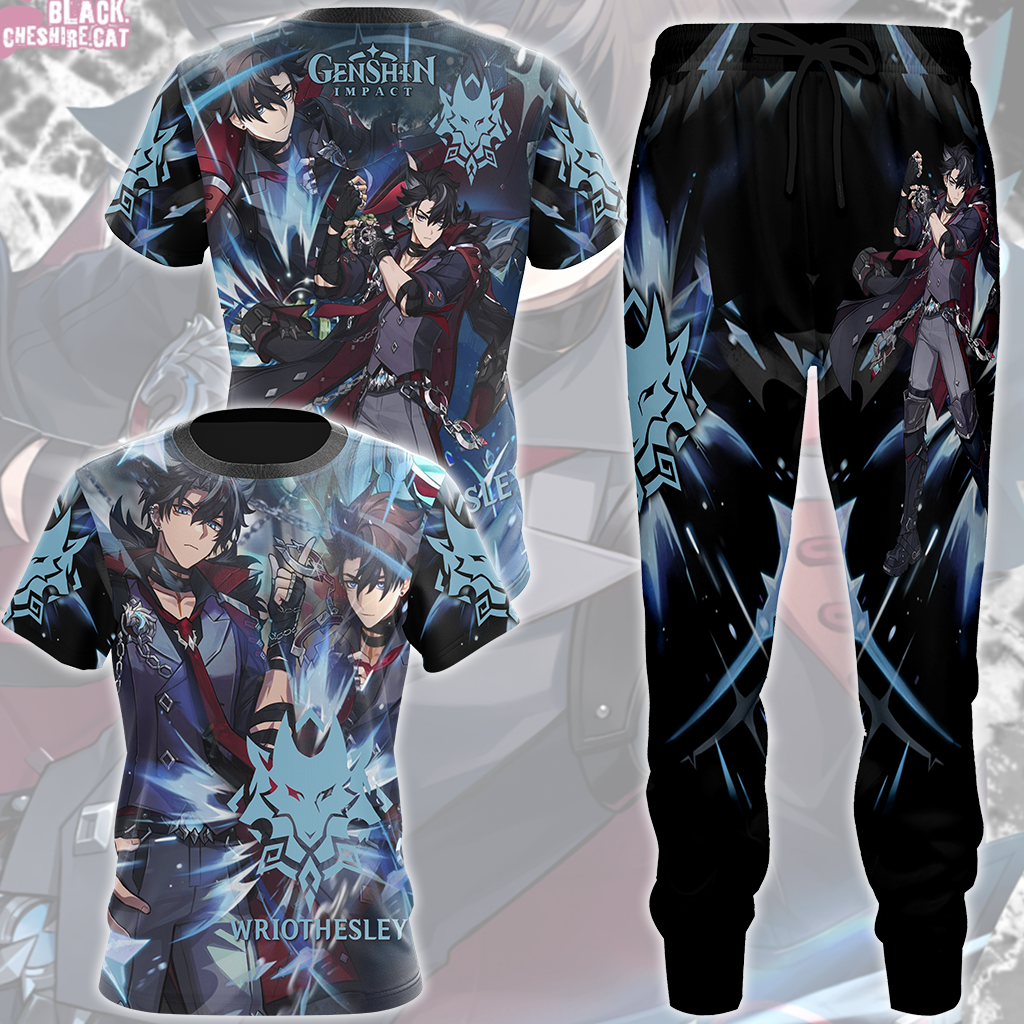Genshin Impact Wriothesley Video Game All Over Printed T-shirt Tank Top Zip Hoodie Pullover Hoodie Hawaiian Shirt Beach Shorts Joggers